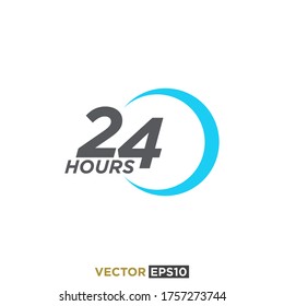 Vector de iconos de signo de 24 horas