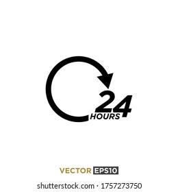 Vector de iconos de signo de 24 horas