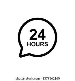 24 hours sign outline vector