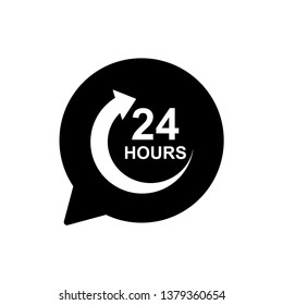 24 hours sign vector
