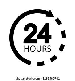 24 hours sign. Vector illustration. eps10