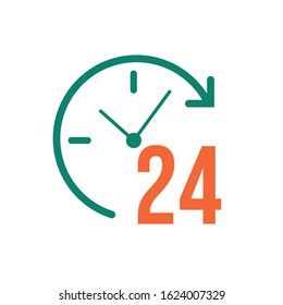 24 hours signal with arrow vector illustration design