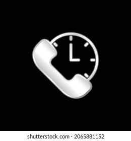 Icono metálico plateado de 24 horas