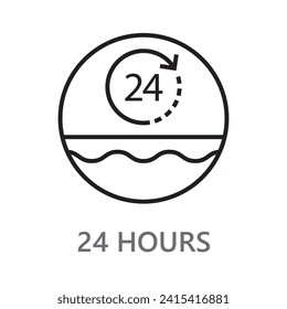 24 hours. skin care icon. cleaning and cleansing line icon vector illustration.