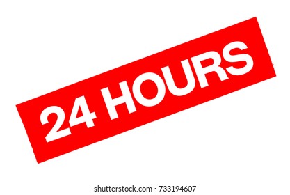 24 hours sticker. Authentic design graphic stamp.
