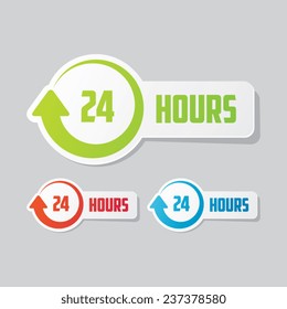 24 Hours Sticker Label