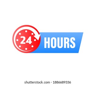 Soporte durante 24 horas en estilo abstracto sobre fondo blanco. Servicio al cliente. Centro de llamadas de asistencia en línea. Vector plano. Vector de logotipo.