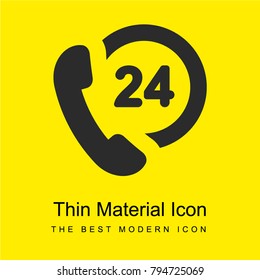 24 hours Support bright yellow material minimal icon or logo design