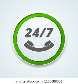 24 hours Support button illustration