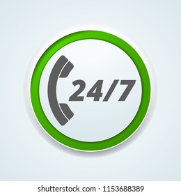 24 hours Support button illustration