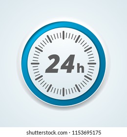 24 hours Support button illustration