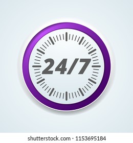 24 hours Support button illustration
