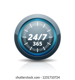 24 hours Support button illustration