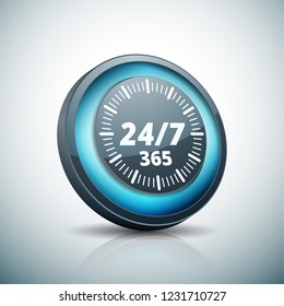 24 hours Support button illustration