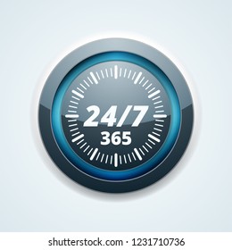 24 hours Support button illustration