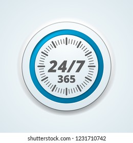 24 hours Support button illustration