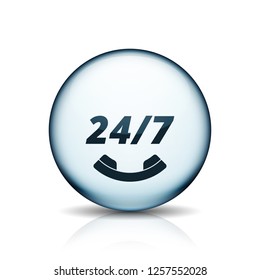 24 hours Support button illustration