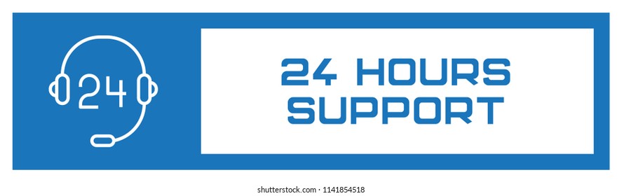 24 Hours Support Fill Icon Concept