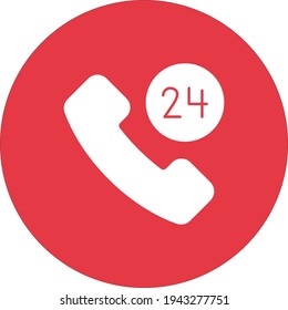 24 hours, support, help icon vector image. Can also be used for customer support. Suitable for use on web apps, mobile apps and print media.