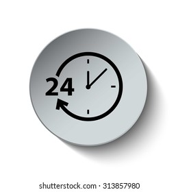 24 hours support icon. Customer service icon. Computer icon. Button. Vector illustration. EPS10