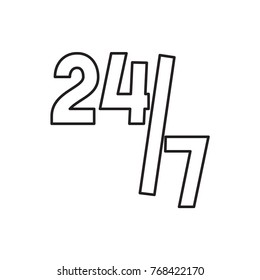 24 hours support icon illustration isolated vector sign symbol