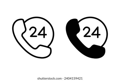 24 Hours Support icon, 24 hours sign vector for web site Computer and mobile app