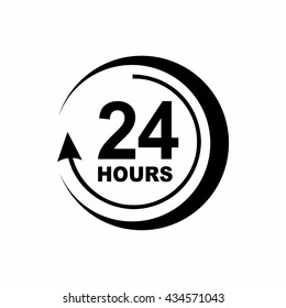 24 hours support icon, simple style