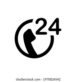 24 hours support icon (vector illustration)