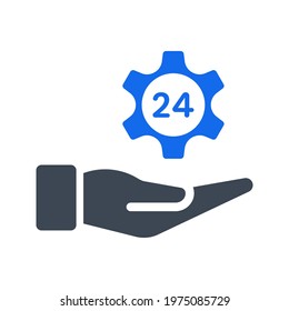 24 hours support icon (vector illustration)