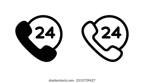 24 Hours Support icon vector for web site