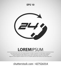 24 hours support icon. 24 hours support vector illustration