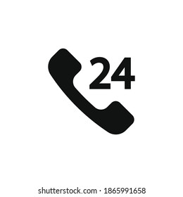 24 hours support icon for your website, logo, app, UI, product print. 24 hours support concept flat Silhouette vector illustration icon