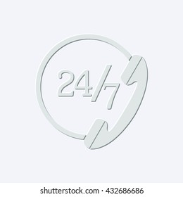 24 hours support - light gray vector icon