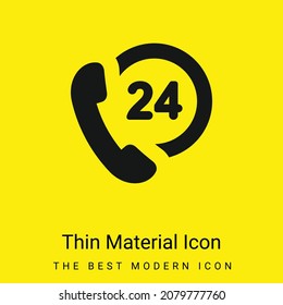 24 Hours Support minimal bright yellow material icon