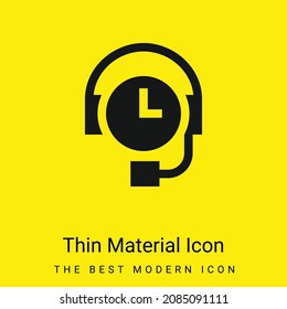 24 horas Soporte mínimo de material amarillo brillante icono