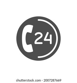 24 hours support service glyph icon