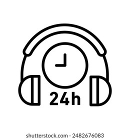 24 Hours Support or Service Icon Set Customer Assistance Illustrations for Business and IT