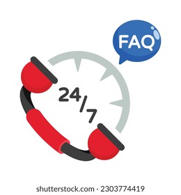 24 hours support  vector Flat Icon Design illustration. Shopping and E commerce Symbol on White background EPS 10 File