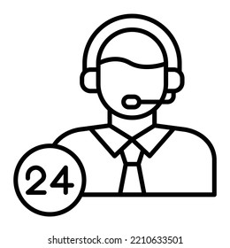 24 Hours Support vector icon. Can be used for printing, mobile and web applications.