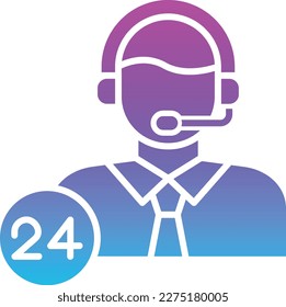 24 Hours Support vector icon. Can be used for printing, mobile and web applications.