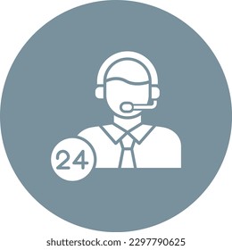 24 Hours Support vector icon. Can be used for printing, mobile and web applications.