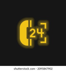 24 Stunden Unterstützung für gelbes Neonsymbol