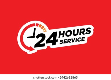 24 hours template logo, 24 hours service logo