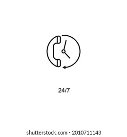 24-Stunden-Thin-Line-Symbol Vector eps10