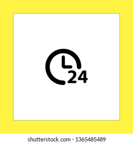 24 hours time vector icon. flat design