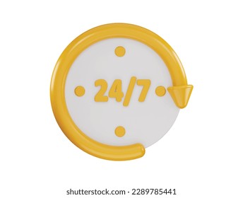 Icono de reloj de temporizador de 24 horas Ilustración vectorial 3d