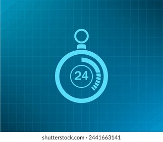 24 hours Timer sign icon. Stopwatch symbol. 