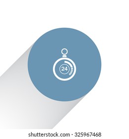 24 hours Timer sign icon. Stopwatch symbol. 