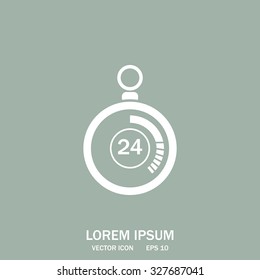 24 hours Timer sign icon. Stopwatch symbol. 