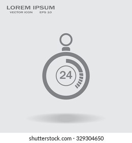 24 hours Timer sign icon. Stopwatch symbol. 
